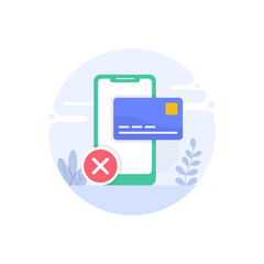 Payment Failed vector flat conceptual icon style illustration. EPS 10 file