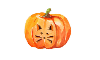 halloween pumpkin isolated on white