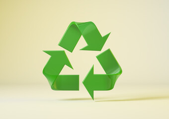 Green recycling symbol. Zero waste lifestyle