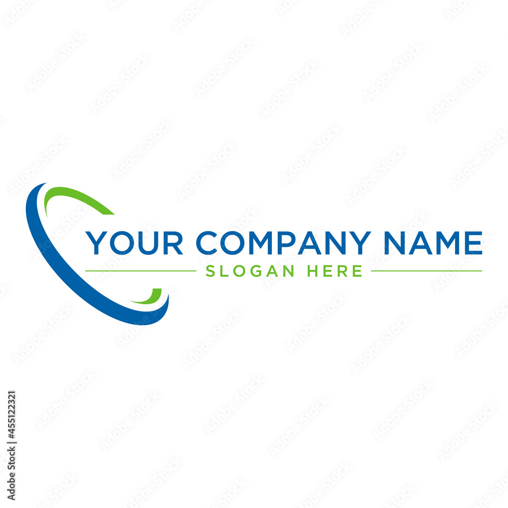 Sticker swoosh company logo business vector template illustration.