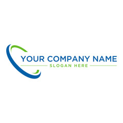 Swoosh company logo business vector template illustration.