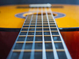 Fototapeta premium Flamenco guitar neck. Music concept