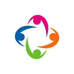 Non profit logo, people, healthy vector illustration.