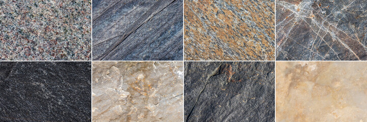 collection of texture of nature stone - grunge stone surface background