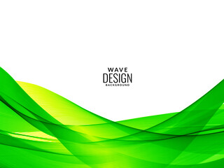 Green flowing stylish wave in white background illustration pattern