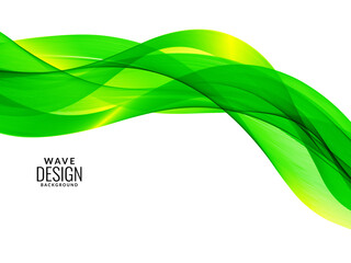Obraz premium Green flowing stylish wave in white background illustration pattern