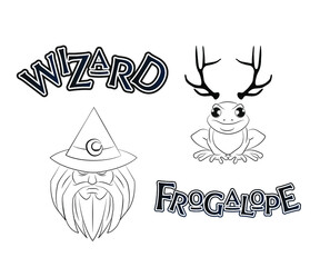  the horned frog from the fairy tale mascot logo design vector with modern illustration concept style for badge, emblem and tshirt printing. wizard illustration for sport and esport team.
