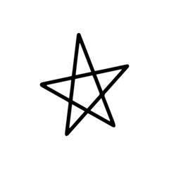 Isolated simple hand drawn black New Year and Christmas elements. Vector illustration. Print. 