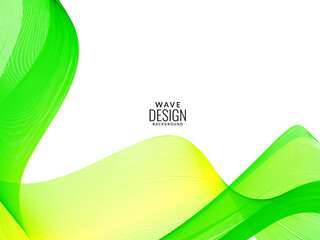 Green flowing stylish wave in white background illustration pattern