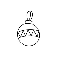 Fototapeta premium Isolated simple hand drawn black New Year and Christmas elements. Vector illustration. Print. 