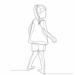 vector, isolated, child sketch line drawing