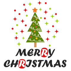 Fototapeta na wymiar Christmas tree with gifts winter celebration postcard for season greetings holidays and new year