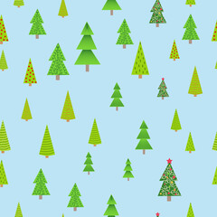 Obraz premium Seamless Christmas background with decorative Christmas tree