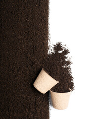 Peat moss isolaetd on white background