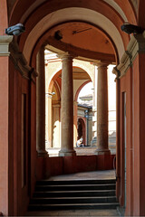 Fototapeta na wymiar Porticoes of the city of Bologna, a UNESCO World Heritage Site 2021, Emilia-Romagna, Italy