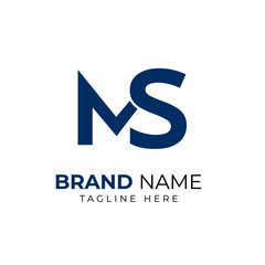 Initial MS, SM modern, and minimalist logo design