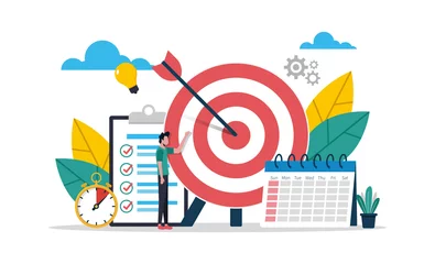 Tuinposter Setting smart goals concept for success in life and business vector illustration © Diki