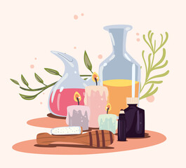 candles and spa icons