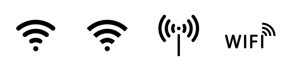 Conjunto de icono de wifi. Concepto de conexión de red inalámbrica. Ilustración vectorial