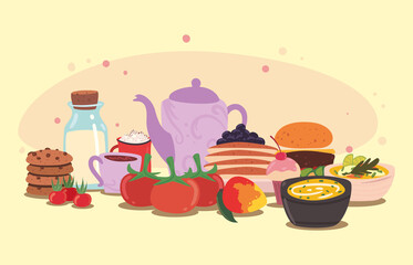 utensils and home food