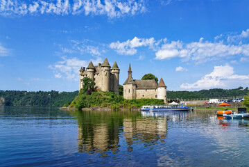 Summer view (august 2021), with a blu sky, of Val fortified castle, on the verge of an artificial...