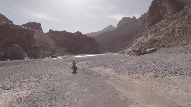 motorcyclist in the canyon