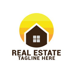 Abstract building structure logo design real estate, architecture, construction.
