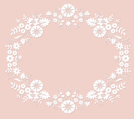 White flower frame
