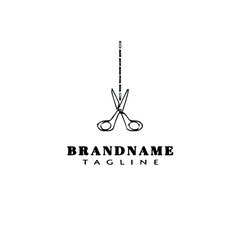 scissors logo icon design template black isolated vector illustration