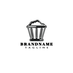waste basket cartoon logo icon design template illustration