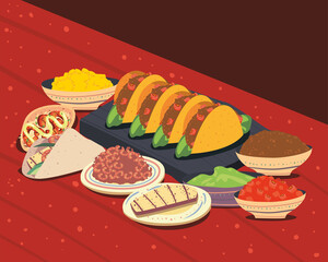 tacos and ingredients