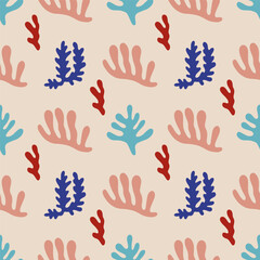 Modern seamless pattern with abstract shapes.