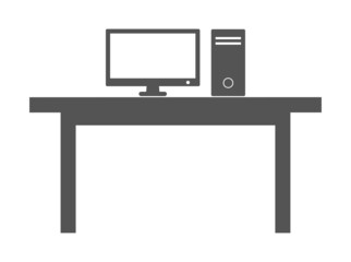 computer monitor on table