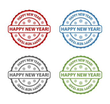 happy new year rubber stamp