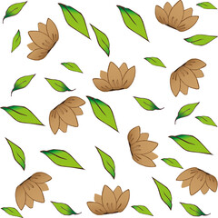 Set of hand drawn shapes and design elements. Exotic leaves and flowers. Abstract modern trendy vector illustration.