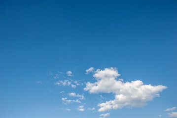 Beautiful white clouds in the blue sky.