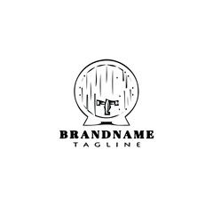 beer barrel cartoon logo icon design template black isolated vector illustration