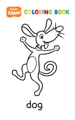 Funny dog coloring book. Farm animals series