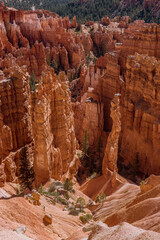 Closeup of the tall sandstone formation at the base of Bryce Canyon