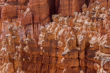 Closeup view of the rock formations inside Bryce Canyon
