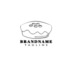 cake logo cartoon design template icon black isolated illustration