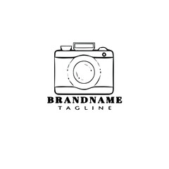 camera logo cartoon cute template icon black isolated vector illustration