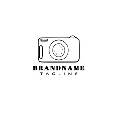 camera logo cartoon design template icon black isolated cute illustration