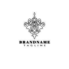 Fototapeta premium vintage acanthus leaf ornament logo icon design black isolated vector illustration