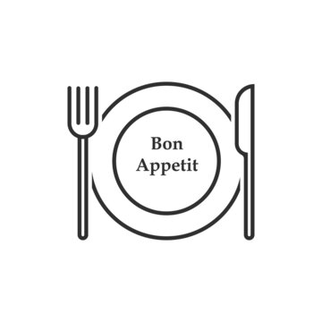 Bon Appetit delicious dish element isolated on white background.