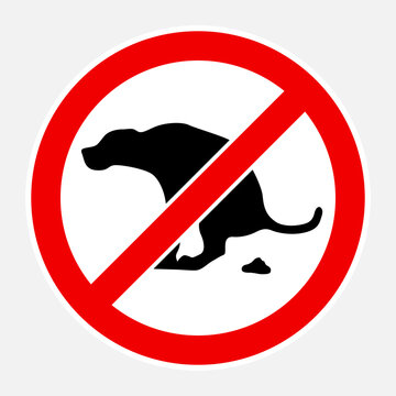 recommend clip art: No dog poop allowed editable vector prohibition sign isolated on white background