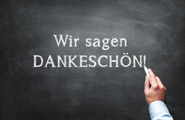 Fototapeta premium Tafel - Wir sagen Dankeschön!