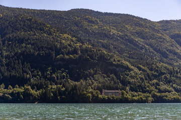 Fototapeta na wymiar beautiful lake surrounded by mountain