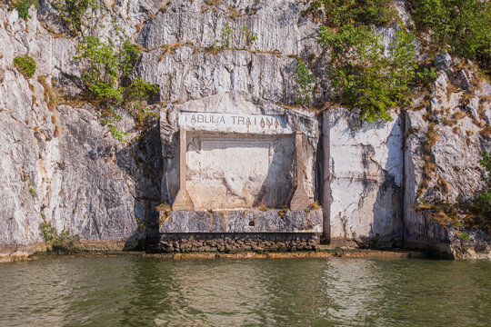 Roman memorial plaque at Danube river ,Tabula Traiana