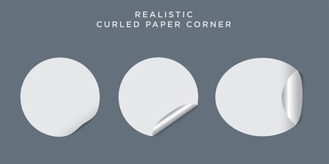 White paper stickers | Folded Paper Corner